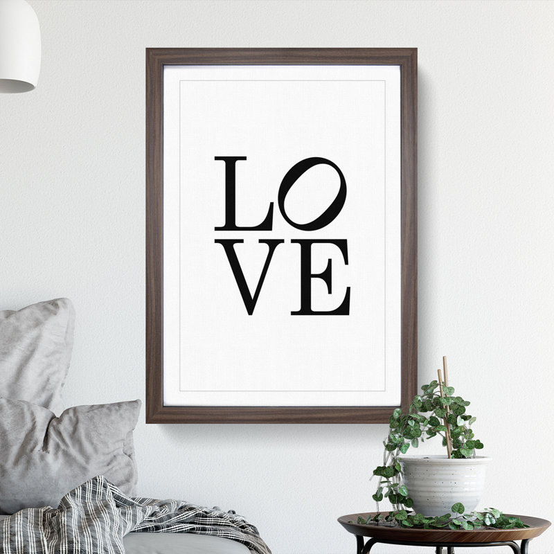 Love Lean - Picture Frame Typography, 36cm H x 27cm W x 2cm D, Walnut Framed