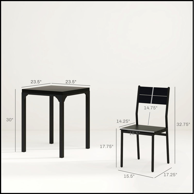 Ensemble de table de salle à manger compacte 3 pièces pour petits espaces, conception moderne avec tabourets peu encombrants et fabrication durable