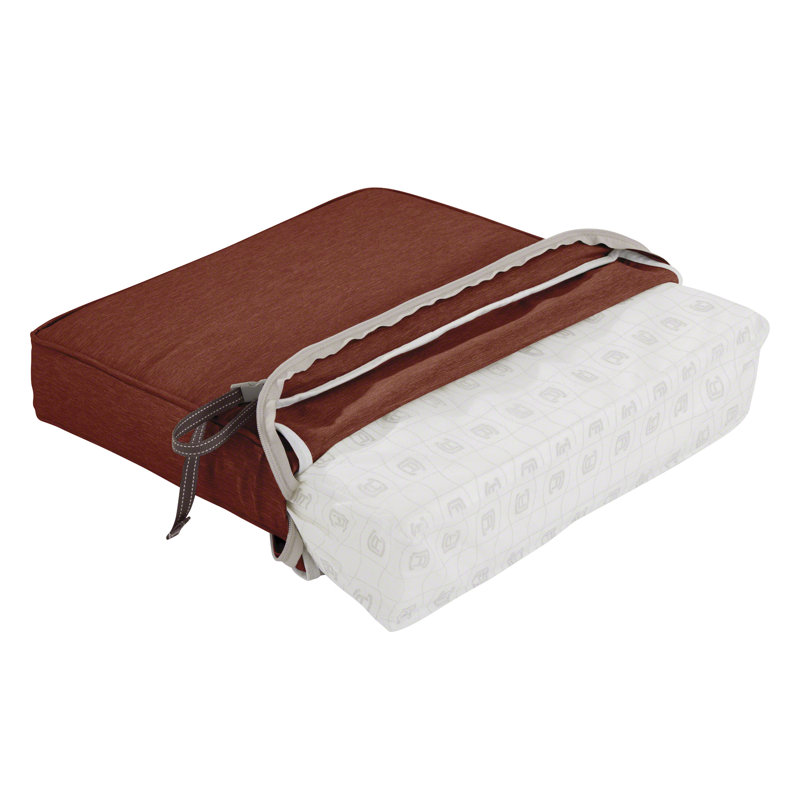 Pina Outdoor Lounge Chair Seat Cushion, Heather Henna Red, 4" H x 25" W x 22" D