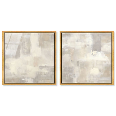 «Lunar Surface Duo», ensemble de décorations murales Boho, reproduction d'art encadrée par Art Remedy, cadre doré, 12 x 12