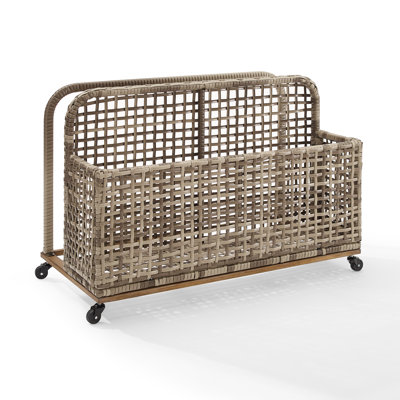 Birch Lane™ Broughton 43.5'' W 30 Gallons Water Resistant Towel Valet with Wheels in Distressed Gray/Brown