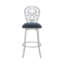 Tabouret de bar contemporain de 30 po de hauteur en acier inoxydable brossé et similicuir gris