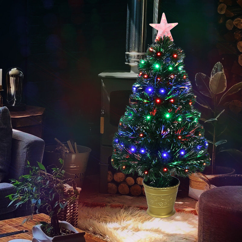 Lighted Artificial Christmas Tree, 3.94ft H