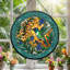 Panneau de vitrail à motif floral Colibri ， H 12 po-335587471