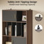 Armoire de rangement de 73,3 po de hauteur avec tiroirs-classeurs, portes et bibliothèque pour bureau à domicile, bureau et salon