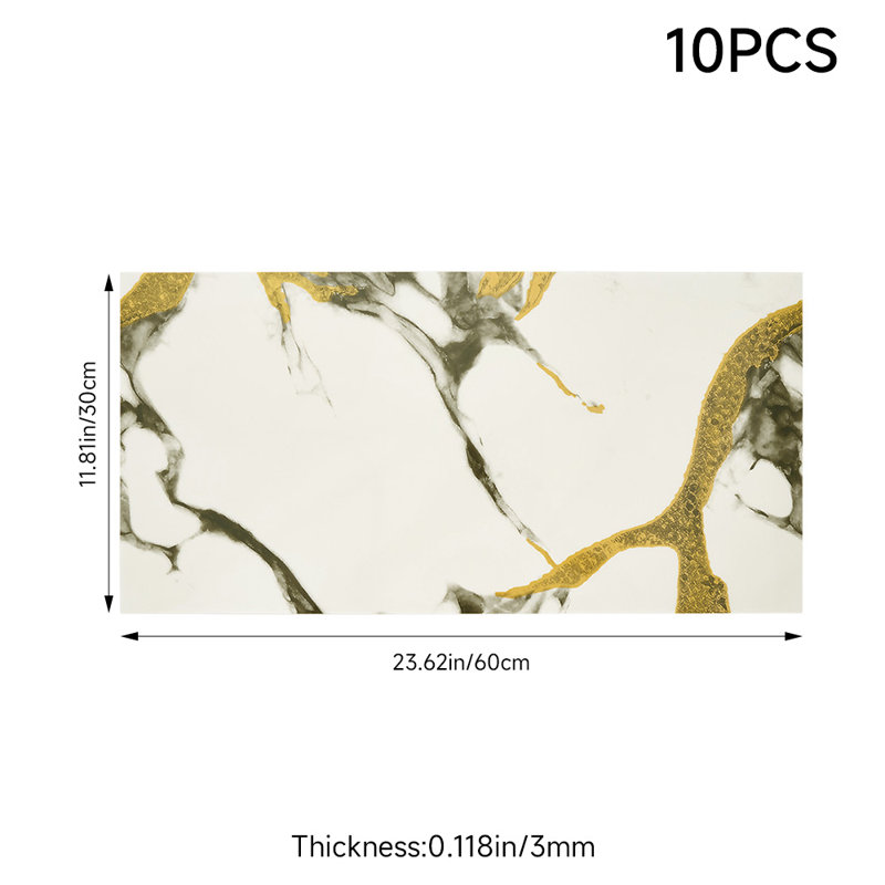 10Pcs Self-Adhesive Marble Pattern Wall Tile Stickers