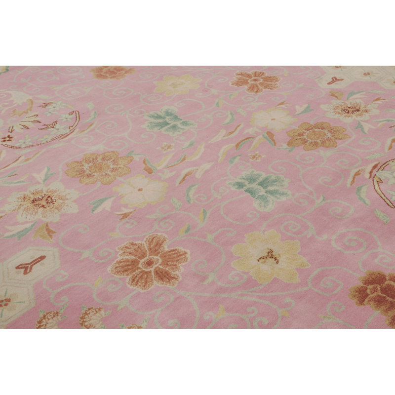 Art Deco Hand Knotted Wool Area Rug, Rectangle 8' x 10'