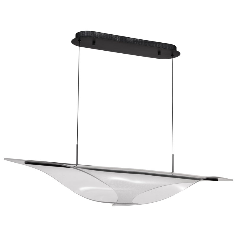 Adrey - 46 Inch LED Island Pendant - Matte Black - Silk Screened Acrylic Lens
