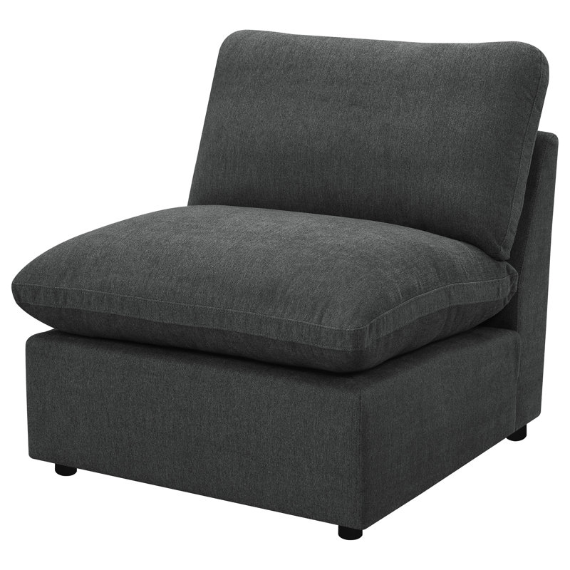 Fauteuil modulaire Sacramento gris foncé, Chenille grise foncée