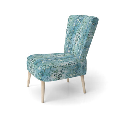 Natures Botanical Ferns Jungle Harmony - Upholstered Scandinavian Side Chair, Botanical Nature Accent Chair