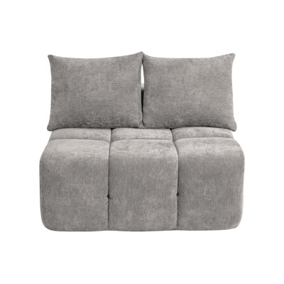 Fauteuil sans accoudoirs et sans dossier, siège central capitonné et modulaire, sans assemblage