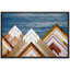 «Western Wood Effect Landscape Blue Sky Snow Mountain Range Nature Modern Art Western Wall Decor Office», reproduction d'art sur toile-93389204-93389203