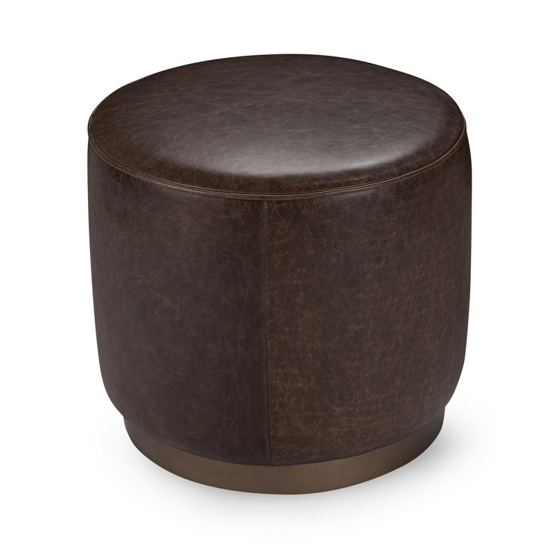 Clair Leather End Table, Dark Brown
