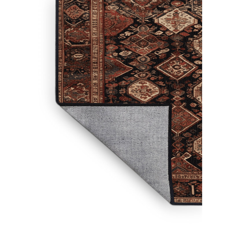Tapis brun lavable à la machine, Carré 7 pi