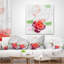 Magnifique rose avec croquis de roses - coussin à imprimé floral-30744576-30744572