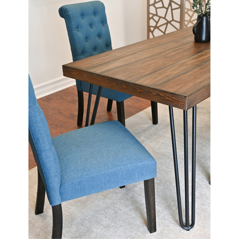 5 configurations de salle à manger, base de table rectangulaire en métal, sièges de chaise rembourrés, configuration des options de style de pièce, plateau de table, espace de vie élégant