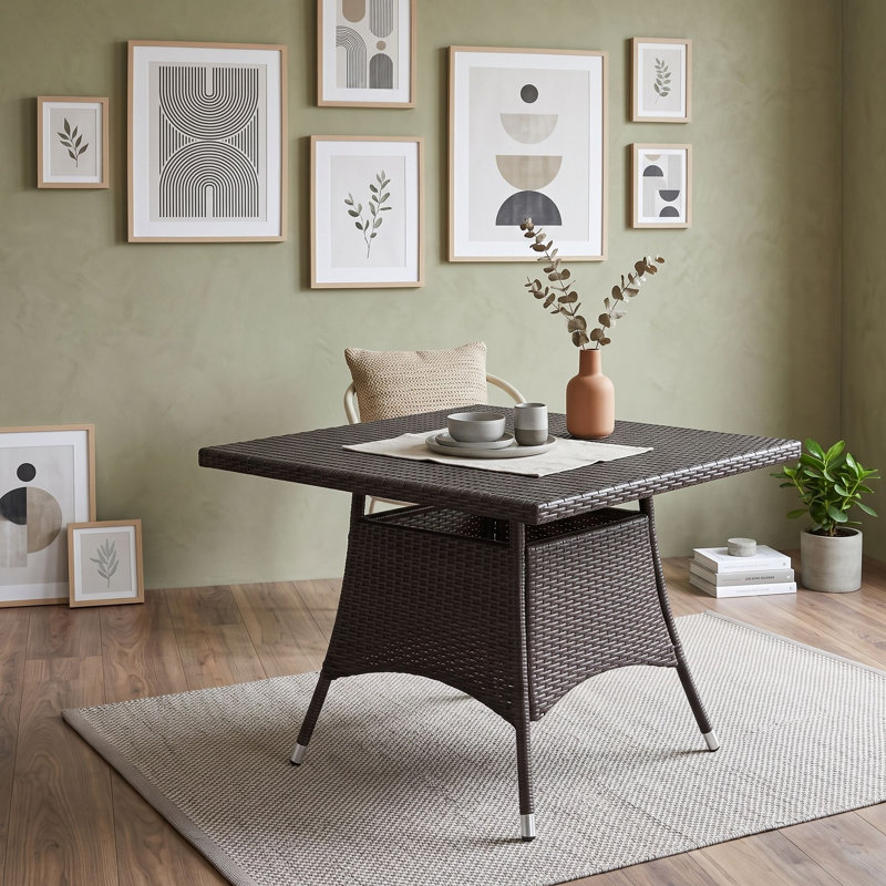 Wicker Dining Table with Desktop