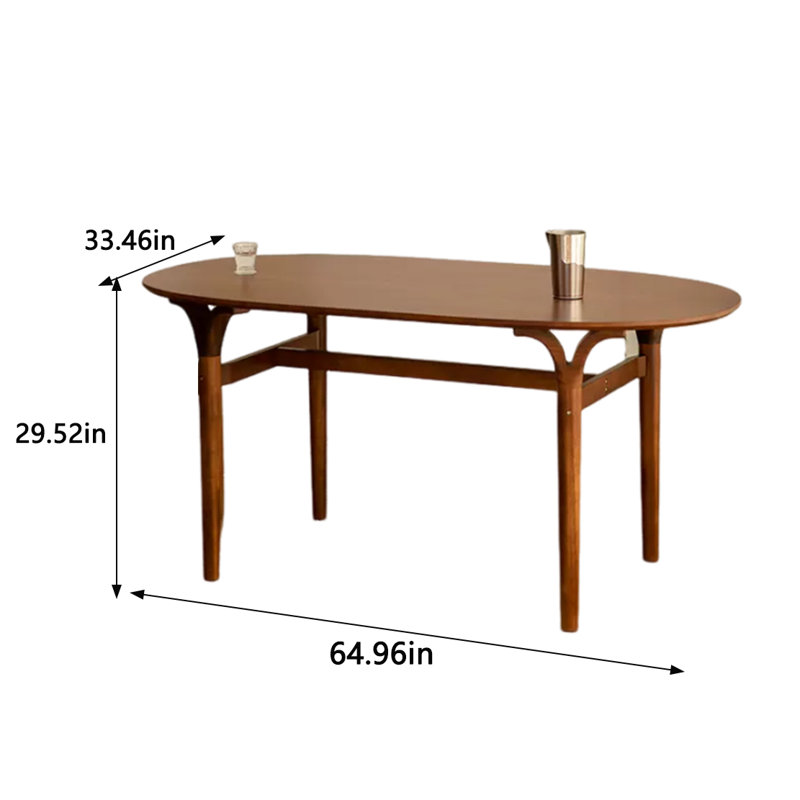 Anamaris Teak Oval Solid Wood Dining Table, Brown, 33.46" W x 64.96" L