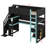 Wood Gaming Loft Bed With Stairs, Esports Gaming Loft Bed With Desk, Drawers, Shelves & Pegboard-1039626348-1039626345
