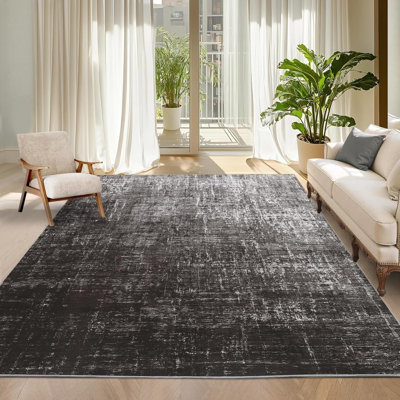 Abstract Machine Printed Area Rug