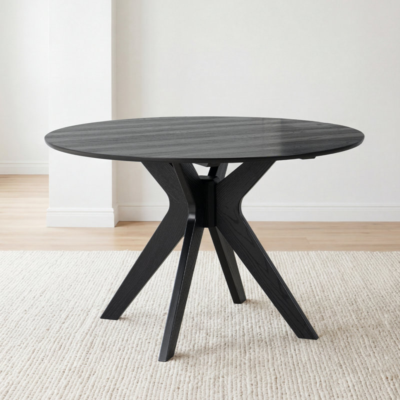 Table de salle à manger Xavion Mid-Century, Noir ébène