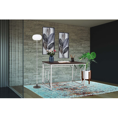Martha Office Workspace Desk MDF/Chrome