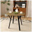 35.43" Round Dining Table, Rustic Brown MDF Kitchen Table for Small Spaces
