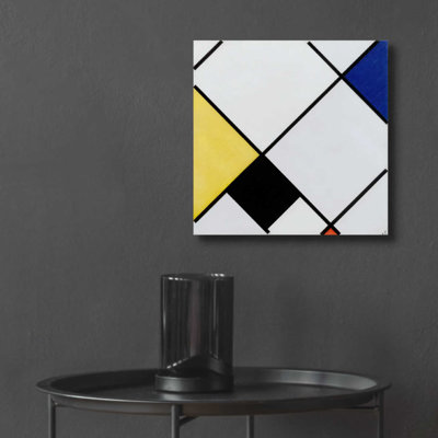 "Composition de losanges avec jaune, noir, bleu, rouge et gris, 1921" par Piet Mondrian