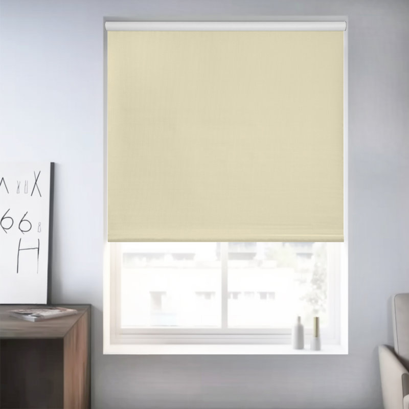 Bransbury Blackout Vinyl Roller Shade, Cream Textured