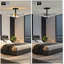 Modern Nature-Inspired Flush Mount Ceiling Light with Water Ripple Glass Shade Matte Black-129770334