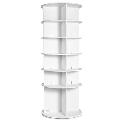 Étagère à chaussures rotative 6 niveaux, présentoir à chaussures pivotant à 360 °, carrousel rond de rangement pour étagères à chaussures, organisateur d'étagère à chaussures Lazy Susan, idéal pour la chambre à coucher, le salon, l'entrée, blanc