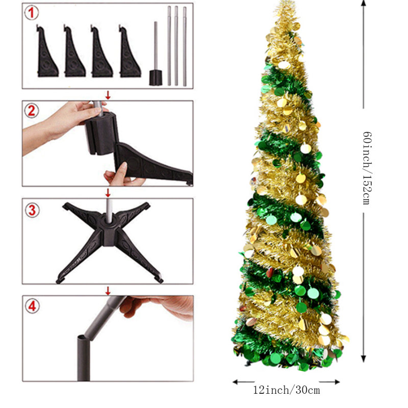 Arbre de Noël 60 po à double changement de couleur Pop Up