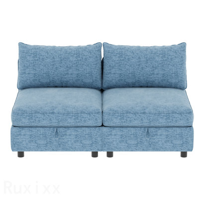 Siège sans accoudoirs pour canapé modulaire modulaire, siège de canapé convertible avec rangement, ensemble de canapé modulaire canapé-lit, combinaisons modulaires flexibles en tissu pour le salon