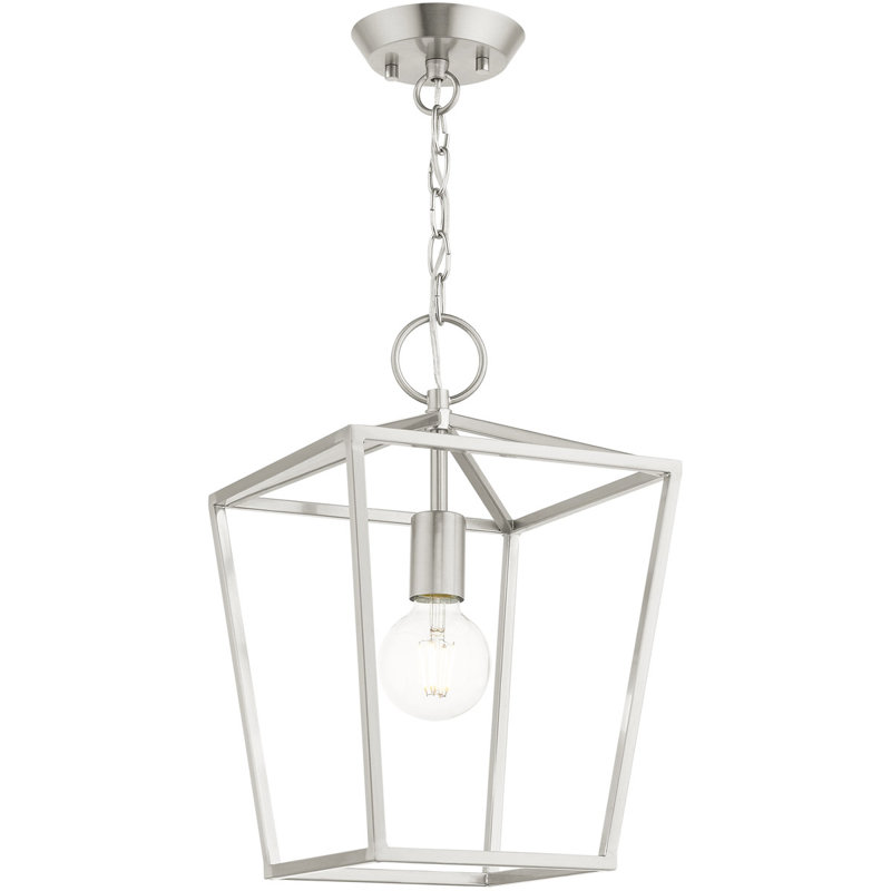 10 pieds carrés Luminaire suspendu de style lanterne convertible 1 pouce, Nickel brossé