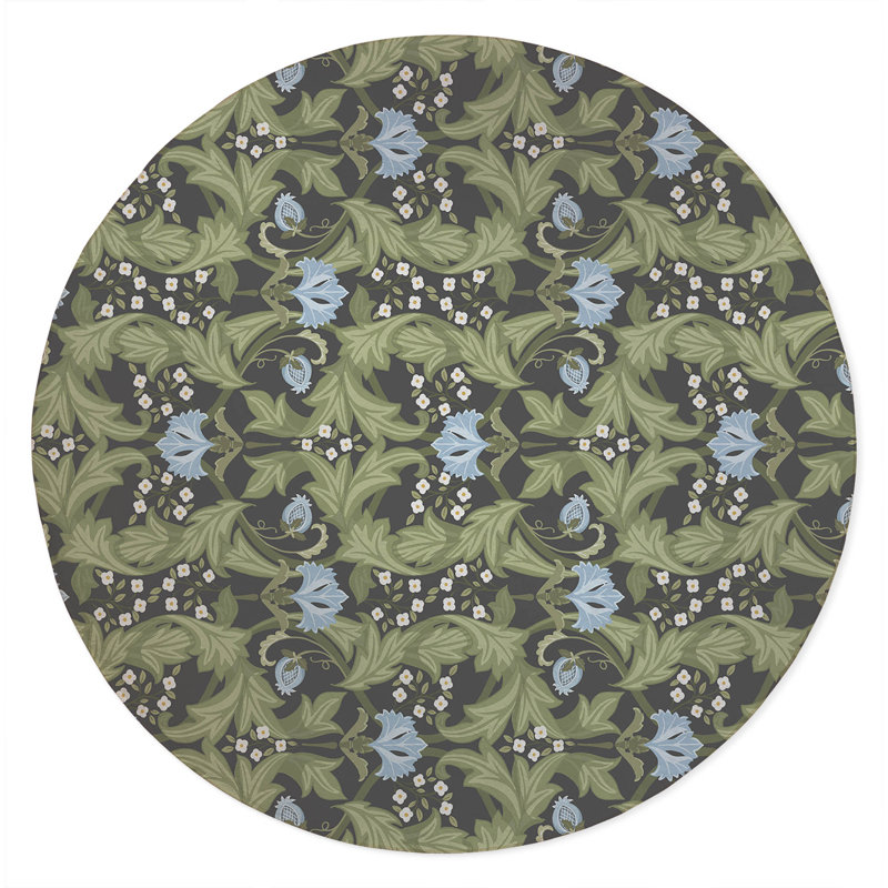 Tapis d'extérieur Ogee Leaf, Rond 5 pi