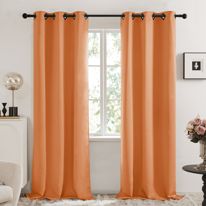 Grommet Top Thermal Insulated Room Darkening Window Curtain Panels (Set of 2), Dark Forest, 42" W x 120" L