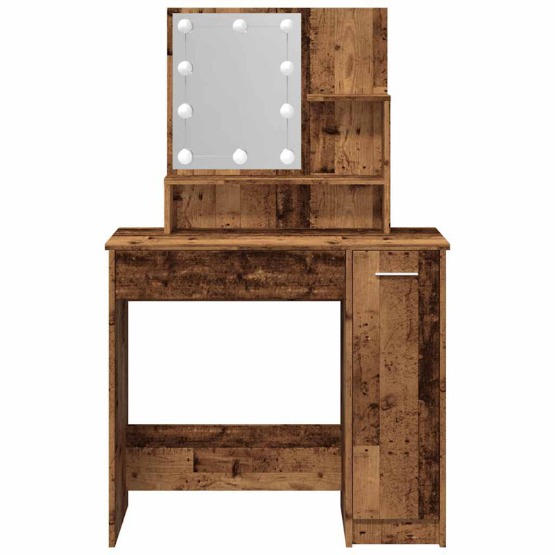 Smilja Dressing Table with Mirror, Old Wood