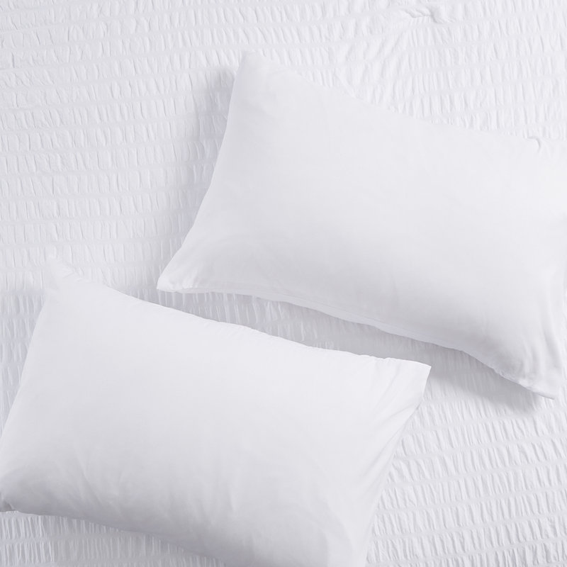 Ensemble de courtepointe sept pièces Seersucker, Blanc, Édredon simple + 4 pièces supplémentaires