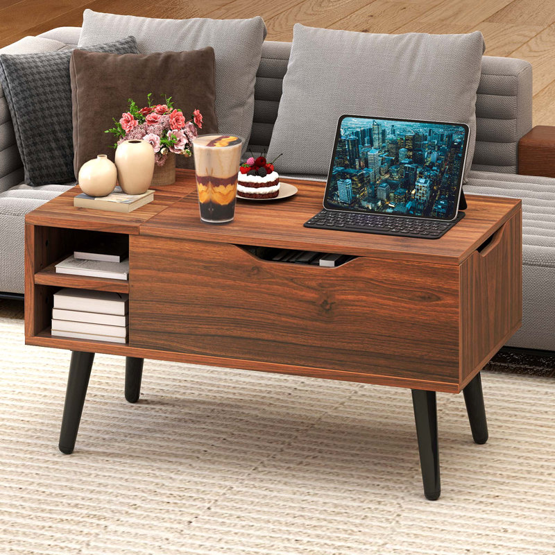 Lift Top Four Leg Coffee Table with Storage