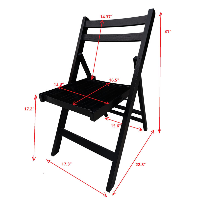 Chaises pliantes en bois massif - de 4, noir, siège à lattes confortable, convenant à diverses utilisations, pliable, chaise de 4 lb en bois avec restrictions de poids noires 4, confort d'assise, idéal pour la maison et les événements spéciaux,