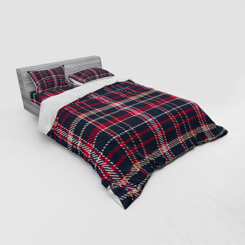 Farmhouse / Country Plaid Duvet Cover, Queen Duvet Cover + 3 Additional Pieces