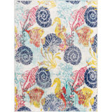 Tapis bleu marine / jaune / rouge Permelia