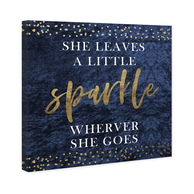 Empowered Women Leaves Sparkle - Art textuel sur toile, H 15 po x l 10 po, Toile tendue