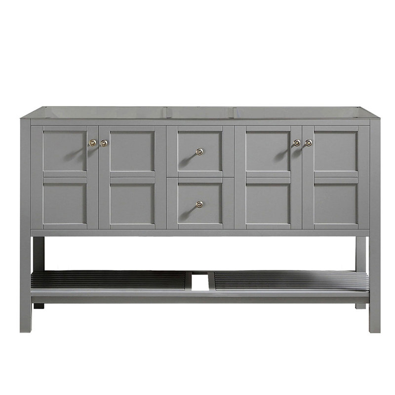 Rangement pour meuble-lavabo autoportant 60 po, Gris