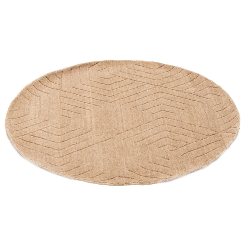 Tapis brun clair Kashkuli 3 pi 11 po x 3 pi 11 po