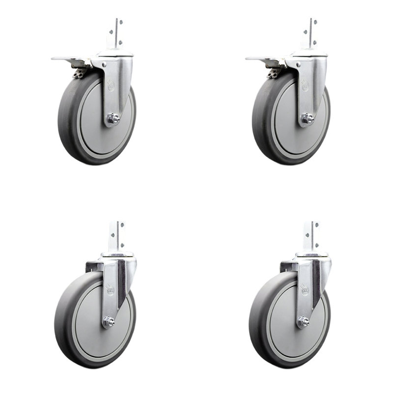 4 Piece Thermoplastic Rubber Caster Set