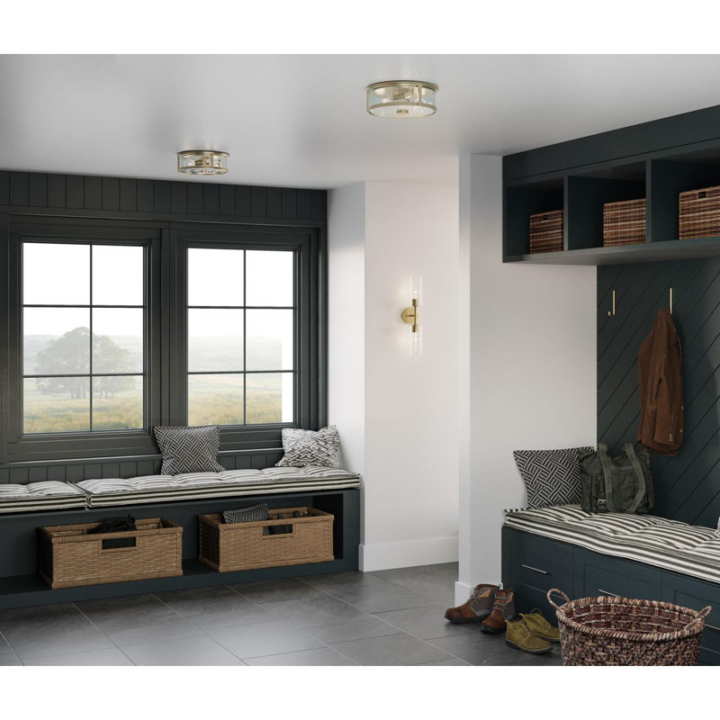 Applique murale articulée en acier à 2 lumières Aryabella, Laiton rétro