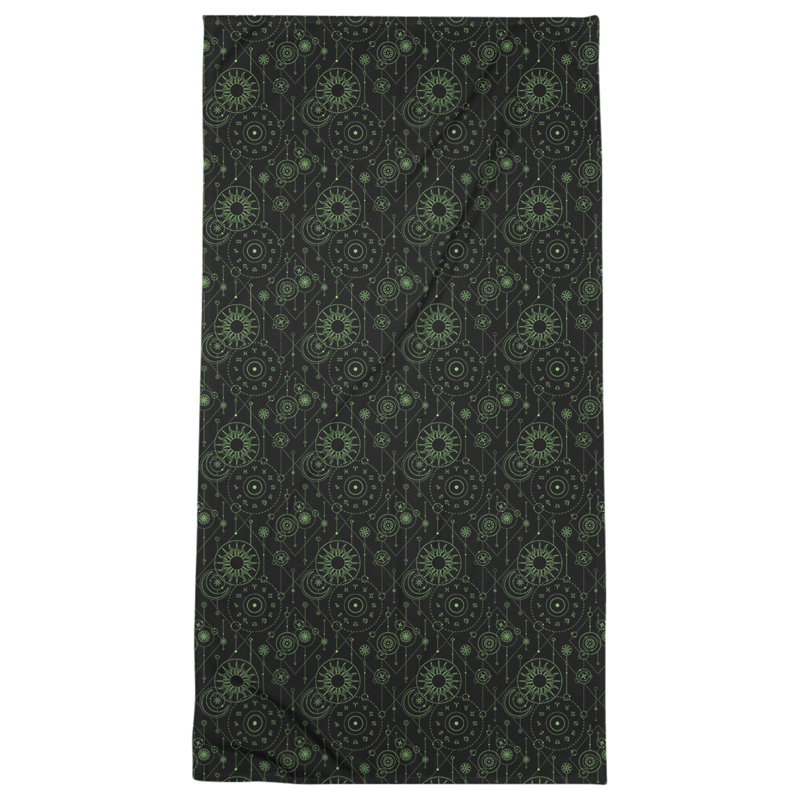 Serviette de plage Katelyn Elizabeth, Noir/vert