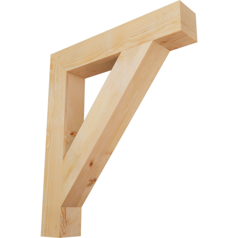 6"W x 36"D x 42"H Traditional Block Rough Sawn Bracket, Douglas Fir, Douglas Fir, 42" H x 6" W x 36" D