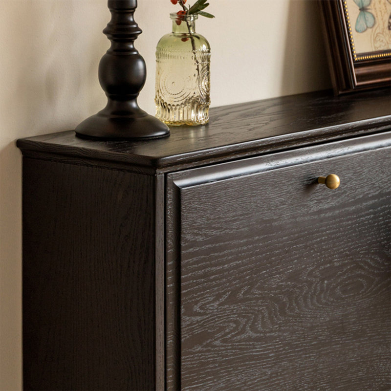 Black Solid Wood Shoe Storage